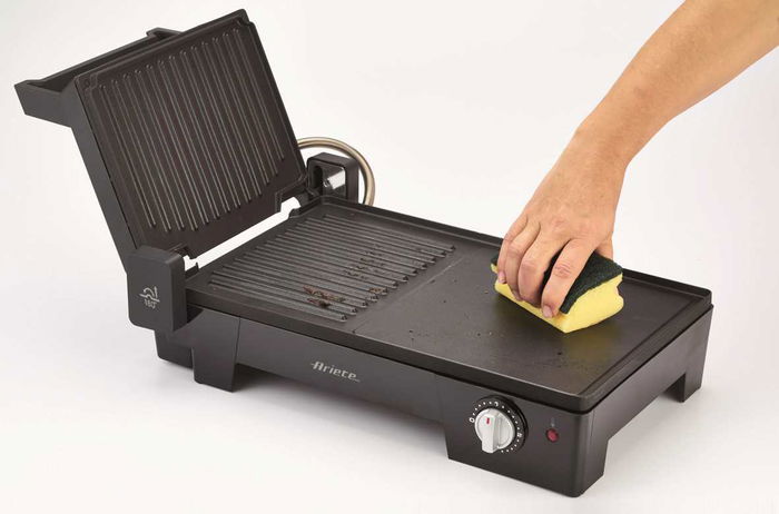 Ariete 1916 Grill Eléctrico 3 en 1 Multifunción | Plancha y Parrilla para Bocadillos y Carne | Apertura 180º | Placas Antiadherentes
