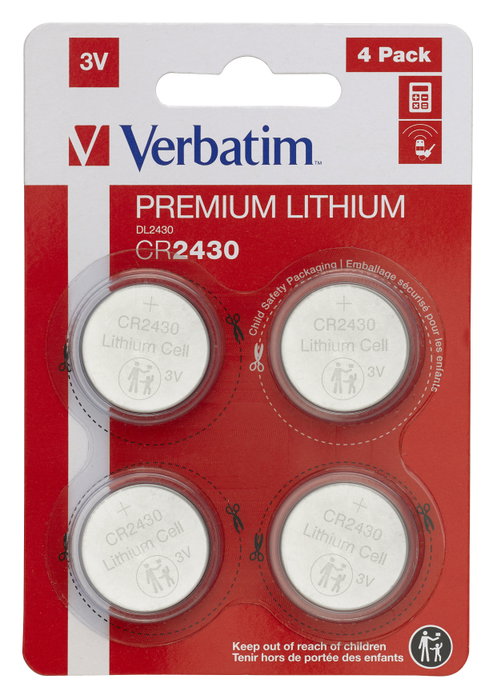 Verbatim Pilas de Litio CR2430 3V (Pack de 4) Verbatim Pilas de Litio CR2430 3V (Pack de 4)