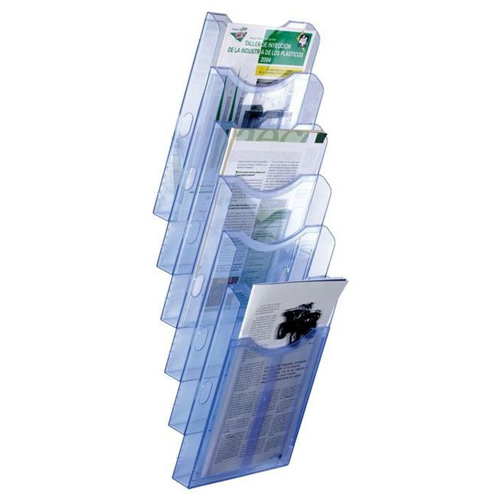 Archivo 2000 Expositor Mural Archiplay 6 Compartimentos DIN A4 Vertical Azul Transparente