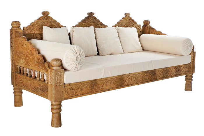 Sofa Arabe DKD Home Decor Natural Beige 77x90x190 cm