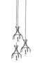 Opviq Lámpara de Araña AV-1766-3ET, Moderna, Metal y Cristal, 100 cm Largo x 50 cm Diámetro, 3xE27 Casquillo, Color Envejecido