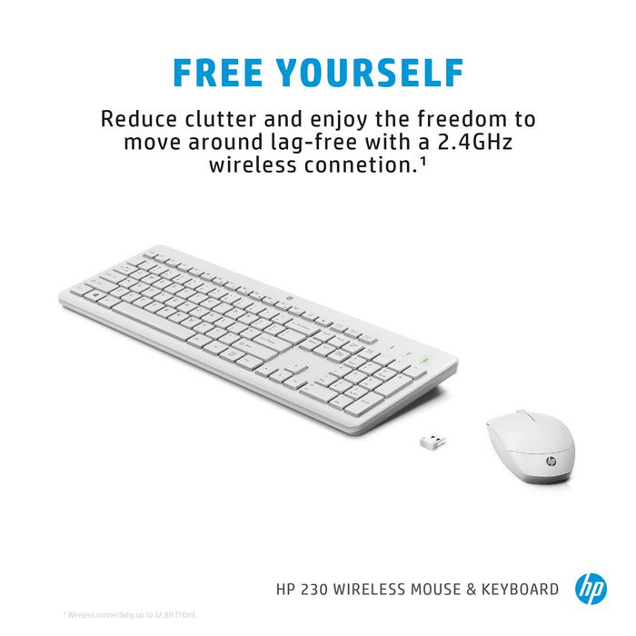 HP 230 Wireless Keyboard Black - NOR Blanco HP 230 Wireless Keyboard Black - NOR Blanco