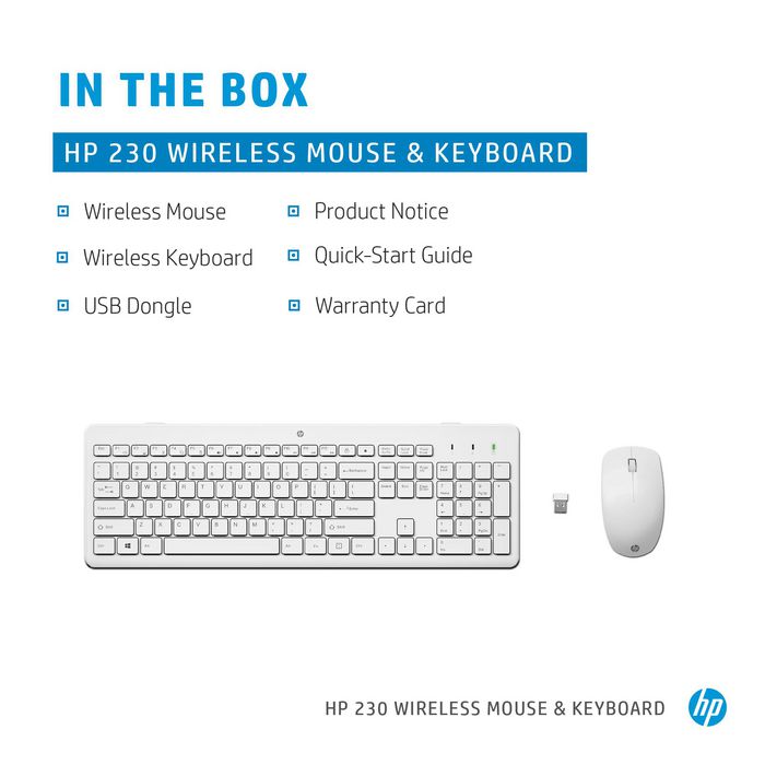 HP 230 Wireless Keyboard Black - NOR Blanco HP 230 Wireless Keyboard Black - NOR Blanco