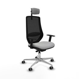 PIQUERAS Y CRESPO Silla de oficina Mardos con mecanismo Sincro/Traslack, Gris claro y Negro
