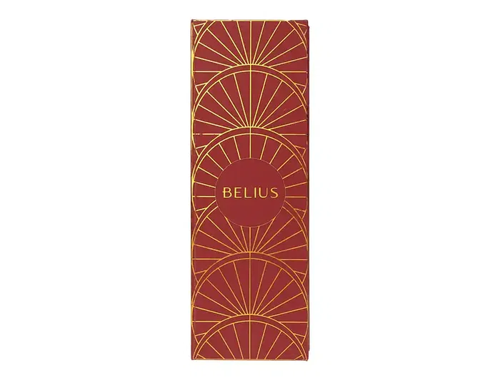 Belius Bolígrafo Soiree Aluminio Color Granate y Dorado Tinta Azul Caja Diseño Art Deco 0.8 mm