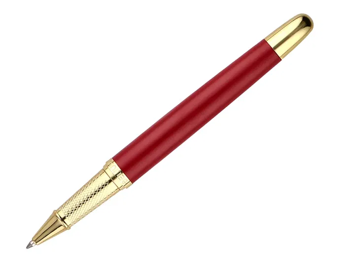 Belius Bolígrafo Soiree Aluminio Color Granate y Dorado Tinta Azul Caja Diseño Art Deco 0.8 mm