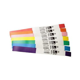 Zebra Z-Band Splash Wristband Blanco, 1 x 10 pulgadas, 350 piezas