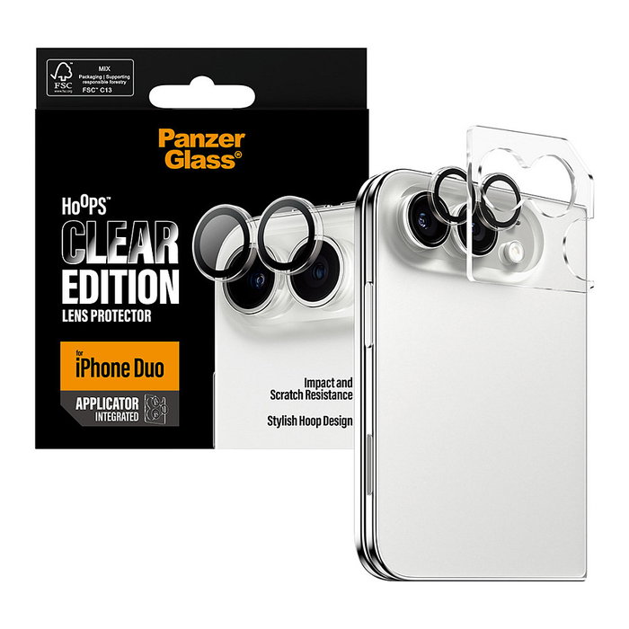 PanzerGlass Hoops Protector de Lente de Cámara Transparente para Apple iPhone Duo PanzerGlass Hoops Protector de Lente de Cámara Transparente para Apple iPhone Duo