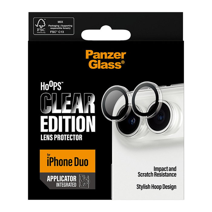 PanzerGlass Hoops Protector de Lente de Cámara Transparente para Apple iPhone Duo PanzerGlass Hoops Protector de Lente de Cámara Transparente para Apple iPhone Duo