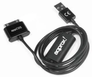 Approx APP-C05 Cable USB 2.0 A a Samsung 30 Pines 1m Negro para Carga y Sincronización de Datos, Compatible con Tablet