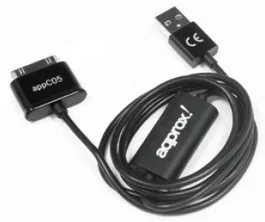 Approx APP-C05 Cable USB 2.0 A a Samsung 30 Pines 1m Negro para Carga y Sincronización de Datos, Compatible con Tablet