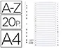 Exacompta Separadores Cartulina Blanca A-Z Juego de 20 Separadores DIN A4 11 Taladros
