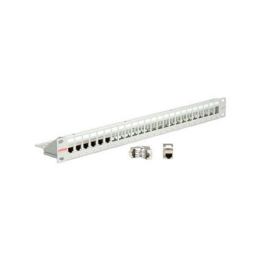 ROLINE Panel de parches Keystone Cat. 6 STP de 24 puertos, 19 pulgadas, gris claro ROLINE Panel de parches Keystone Cat. 6 STP de 24 puertos, 19 pulgadas, gris claro
