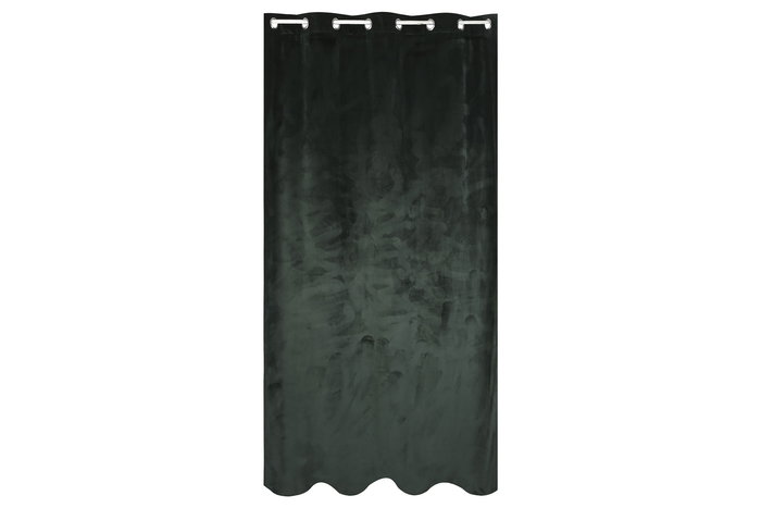 DKD Home Decor Cortina de Terciopelo Poliéster Verde Chic 140x260 cm con 8 Anillas Colección Velvet23