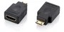 Equip 118914 Adaptador Macho HDMI Tipo A a Hembra Mini HDMI Tipo C, Chapado en Oro, Negro