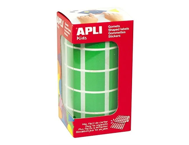 Apli Gomets Cuadrados 20mm Verde Rollo de 1770 Unidades
