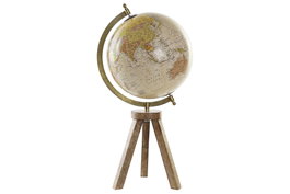 DKD Home Decor Globo Terráqueo Mango y Metal 20cm