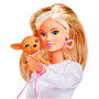 Steffi Love Muñeca Steffi Chic Walk 5733508 con Perro Chihuahua, Vestido Blanco y Accesorios Rosas, 29 cm