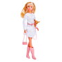 Steffi Love Muñeca Steffi Chic Walk 5733508 con Perro Chihuahua, Vestido Blanco y Accesorios Rosas, 29 cm