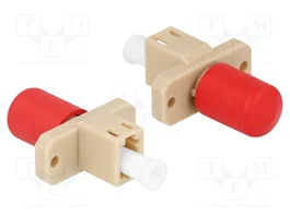 DeLOCK Acoplador híbrido de fibra óptica LC Simplex hembra a ST Simplex hembra beige