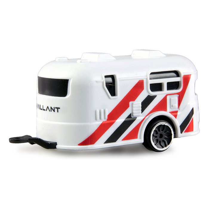 AMEWI RC Pickup 22680 con Caravana, Die-Cast Metal 1:64, Listo para Usar (RTR), Azul y Blanco, Radio Control 2.4 GHz, Batería Recargable, Para Niños +6 Años