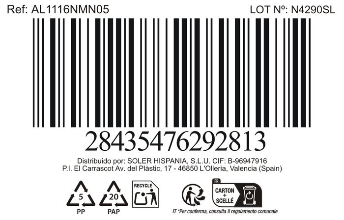 Inde Set de 3 Platos Hondos Ischia Red.Opal, Negro, 20.3 cm de Diámetro x 4 cm de Altura, Porcelana (4 Cajas)