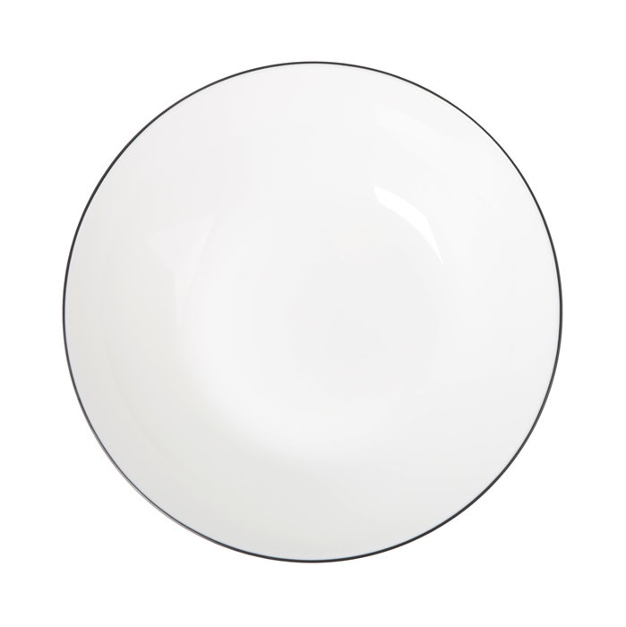 Inde Set de 3 Platos Hondos Ischia Red.Opal, Negro, 20.3 cm de Diámetro x 4 cm de Altura, Porcelana (4 Cajas)