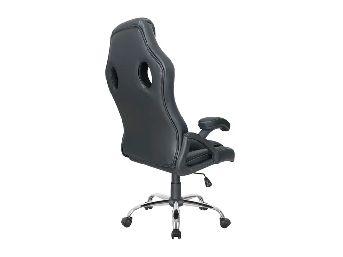 Equip 651016 Silla de Oficina y Ordenador Ergonómica con Asiento y Respaldo Acolchado en Negro PU - Reposabrazos Acolchado, 5 Ruedas