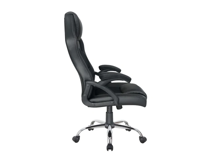 Equip 651016 Silla de Oficina y Ordenador Ergonómica con Asiento y Respaldo Acolchado en Negro PU - Reposabrazos Acolchado, 5 Ruedas
