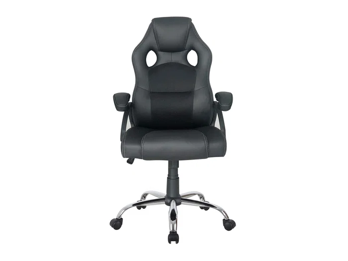 Equip 651016 Silla de Oficina y Ordenador Ergonómica con Asiento y Respaldo Acolchado en Negro PU - Reposabrazos Acolchado, 5 Ruedas