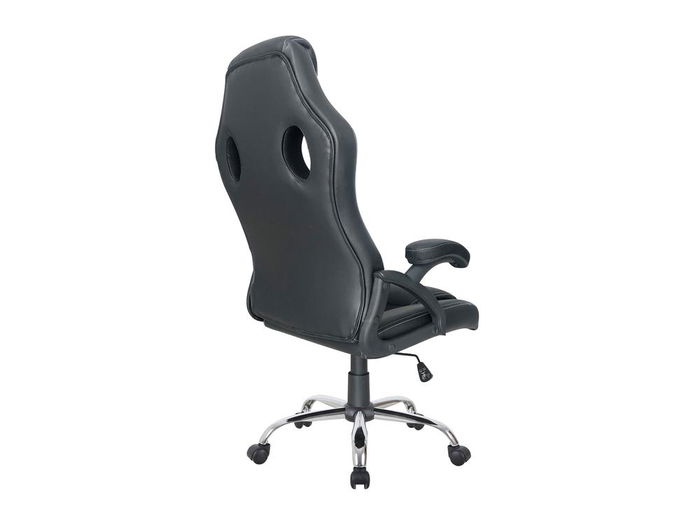 Equip Silla Oficina 651016 Negra, Respaldo Acolchado, Diseño Ergonómico, Reposabrazos, Giratoria