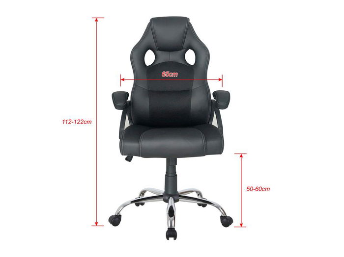 Equip Silla Oficina 651016 Negra, Respaldo Acolchado, Diseño Ergonómico, Reposabrazos, Giratoria