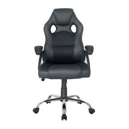 Equip Silla Oficina 651016 Negra, Respaldo Acolchado, Diseño Ergonómico, Reposabrazos, Giratoria