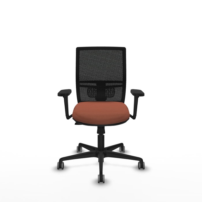 PIQUERAS Y CRESPO Silla de oficina Yunquera con mecanismo Sincro/Traslack, Marrón y Negro
