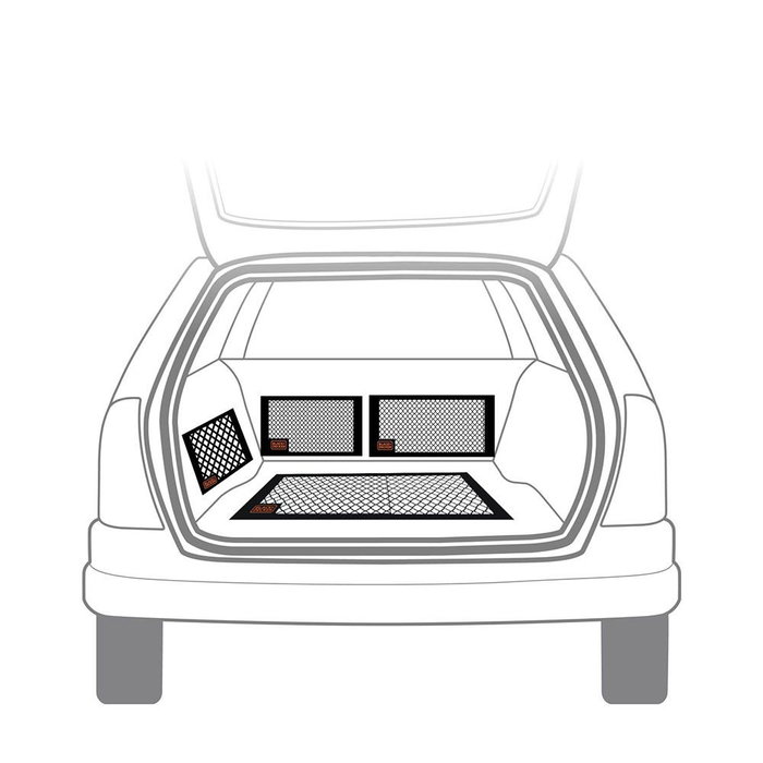 Black+Decker Red de almacenamiento para automóvil 4 piezas Negro 80/60/50/40 x 25 cm