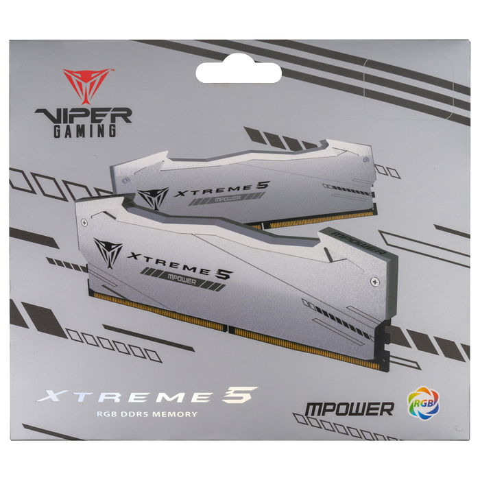 Patriot Viper Xtreme 5 RGB 32GB (2x16GB) DDR5 6400MHz CL32 DIMM 288-pin Kit de Memoria RAM con ECC y XMP 3.0, Plata - PVX532G640C32
