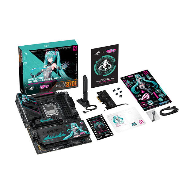 ASUS ROG STRIX X870E-H GAMING WIFI7 Hatsune Miku Edition ATX Placa Base AM5 AMD X870E, HDMI, USB4, 4xM.2, DDR5, Wi-Fi 7