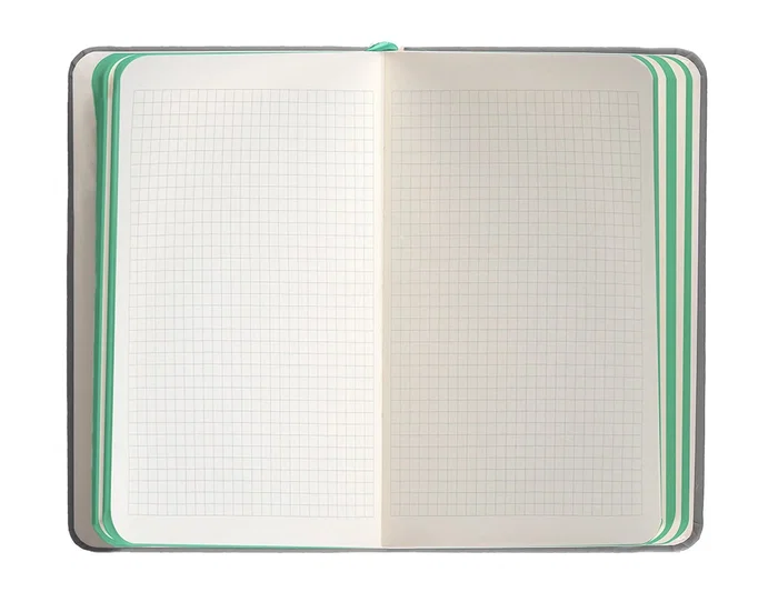 Antartik Cuaderno A6 Tapa Dura 100 Hojas Cuadricula Gris y Turquesa 80gr FSC