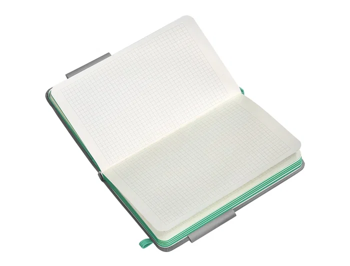 Antartik Cuaderno A6 Tapa Dura 100 Hojas Cuadricula Gris y Turquesa 80gr FSC