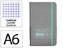 Antartik Cuaderno A6 Tapa Dura 100 Hojas Cuadricula Gris y Turquesa 80gr FSC