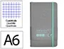 Antartik Cuaderno A6 Tapa Dura 100 Hojas Cuadricula Gris y Turquesa 80gr FSC