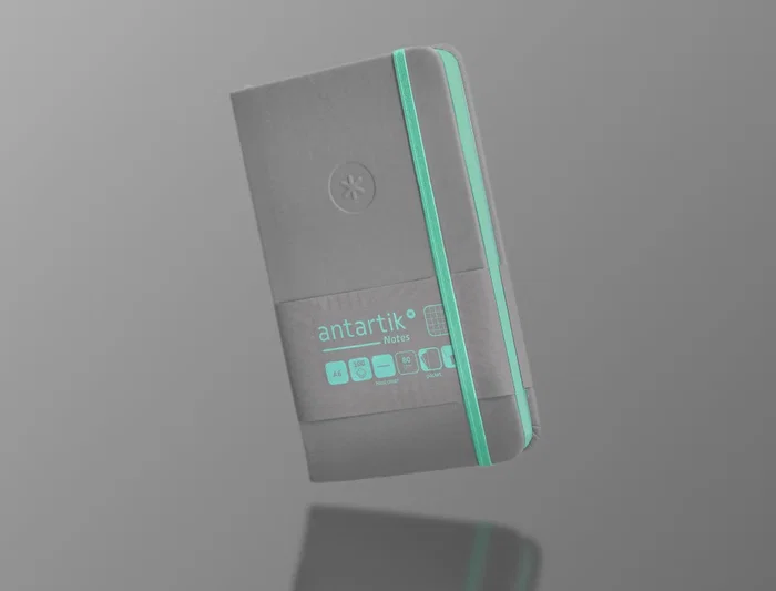 Antartik Cuaderno A6 Tapa Dura 100 Hojas Cuadricula Gris y Turquesa 80gr FSC