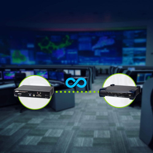 ATEN Receptor KVM sobre IP DisplayPort 5K, modelo KX9970R, extensión y control remoto de computador para sala de control, 5120x2880 60Hz, HDR10, USB, 10G Fibra - Nuevo