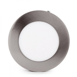 Luminaria de techo LED 6W 600Lm 6000K Circular Níquel Satinado