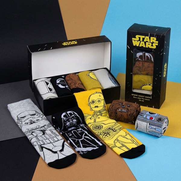 Cerdá Pack Calcetines 5 Piezas Star Wars, Talla 38-45, T3845