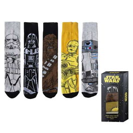 Cerdá Pack Calcetines 5 Piezas Star Wars, Talla 38-45, T3845