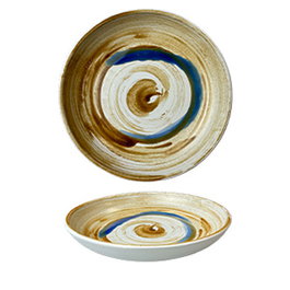 Summa Plato Hondo Coupe Senda de Gres - Plato hondo 23.5 cm de diámetro y 3.5 cm de alto para vajilla (Set de 2)