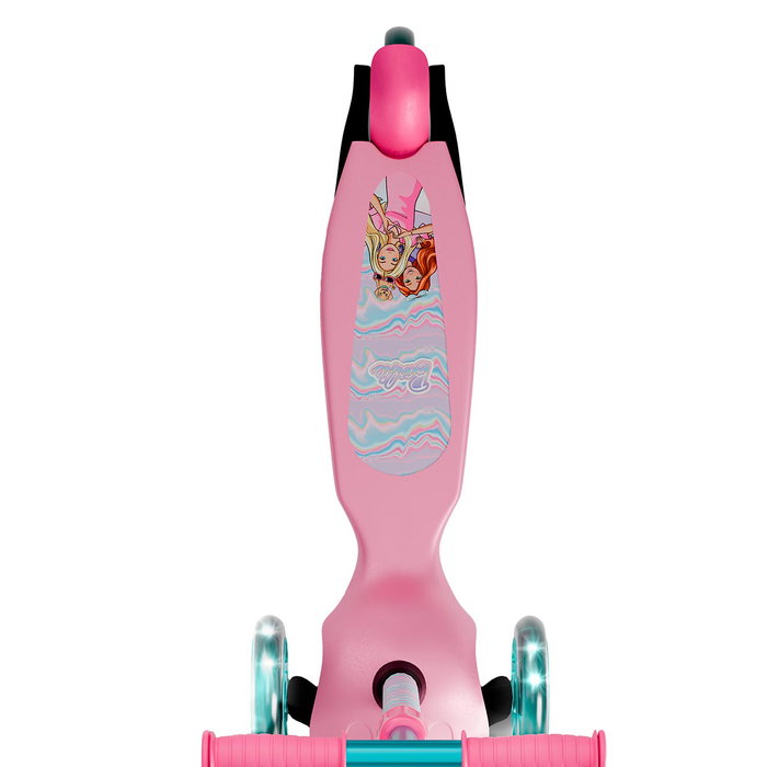 Barbie Patinete 3 Ruedas con Luces LED para Niños de 2 a 6 Años Ajustable y Plegable