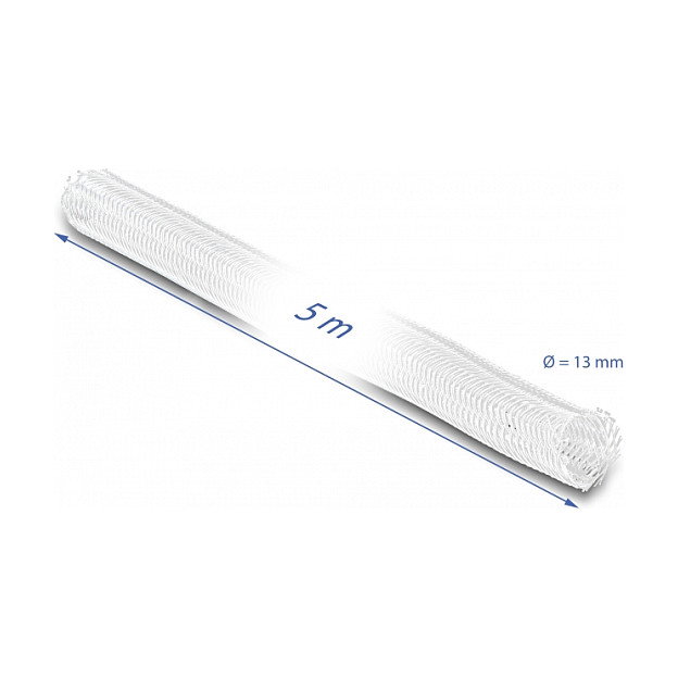 DeLOCK Funda trenzada de cierre automático 5 m x 13 mm blanco