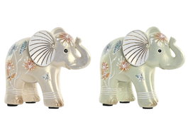 DKD Home Decor Figura de Elefante en Resina, Surtido de 2 Piezas